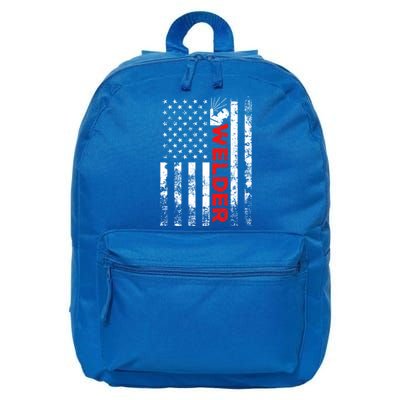 Welder Vintage Usa American Flag Welding Cute Gift 16 in Basic Backpack