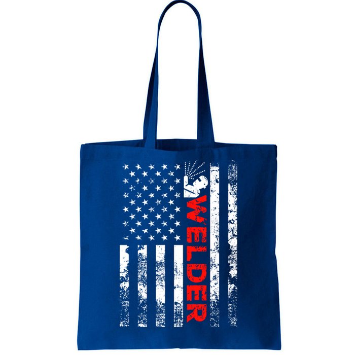 Welder Vintage Usa American Flag Welding Cute Gift Tote Bag