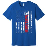 Welder Vintage Usa American Flag Welding Cute Gift Premium T-Shirt