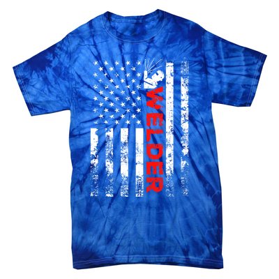 Welder Vintage Usa American Flag Welding Cute Gift Tie-Dye T-Shirt