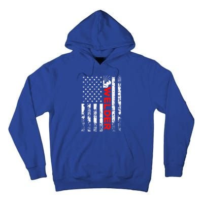 Welder Vintage Usa American Flag Welding Cute Gift Tall Hoodie