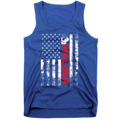 Welder Vintage Usa American Flag Welding Cute Gift Tank Top