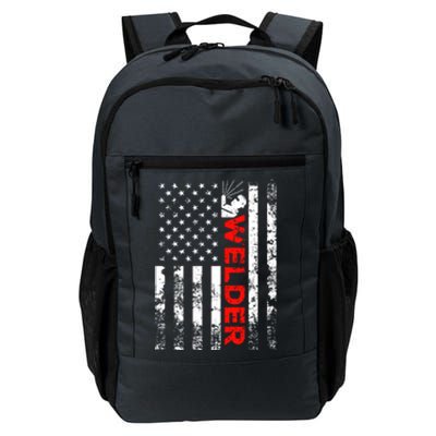 Welder Vintage Usa American Flag Welding Cute Gift Daily Commute Backpack