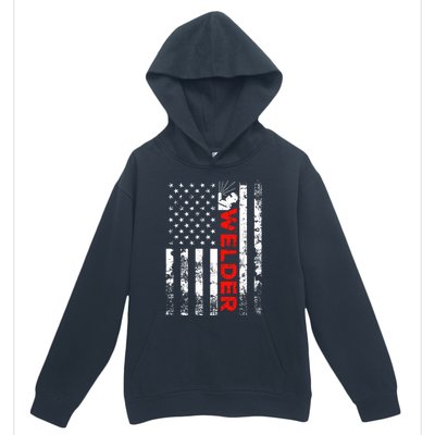 Welder Vintage Usa American Flag Welding Cute Gift Urban Pullover Hoodie