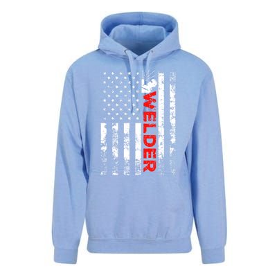 Welder Vintage Usa American Flag Welding Cute Gift Unisex Surf Hoodie