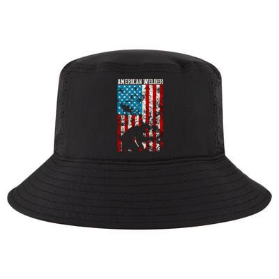 Welder Vintage USA American Flag Welding Cool Comfort Performance Bucket Hat