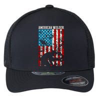 Welder Vintage USA American Flag Welding Flexfit Unipanel Trucker Cap