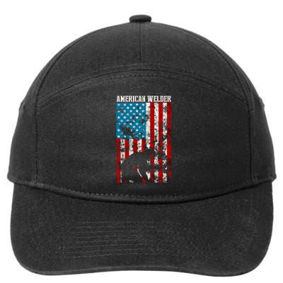 Welder Vintage USA American Flag Welding 7-Panel Snapback Hat