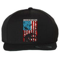 Welder Vintage USA American Flag Welding Wool Snapback Cap