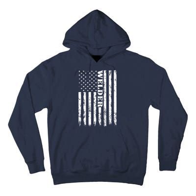 Welder Vintage USA American Flag Welding Tall Hoodie