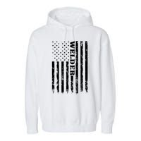 Welder Vintage USA American Flag Welding Garment-Dyed Fleece Hoodie