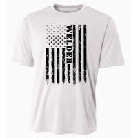 Welder Vintage USA American Flag Welding Cooling Performance Crew T-Shirt