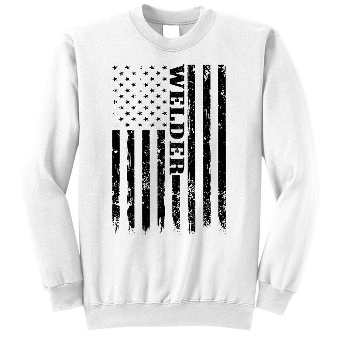 Welder Vintage USA American Flag Welding Sweatshirt