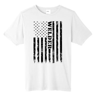 Welder Vintage USA American Flag Welding Tall Fusion ChromaSoft Performance T-Shirt