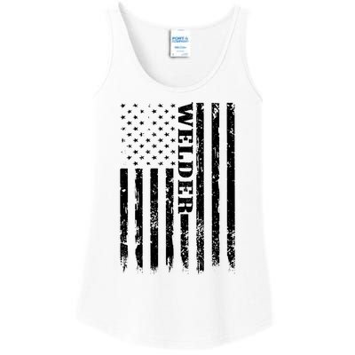 Welder Vintage USA American Flag Welding Ladies Essential Tank