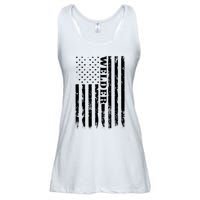 Welder Vintage USA American Flag Welding Ladies Essential Flowy Tank