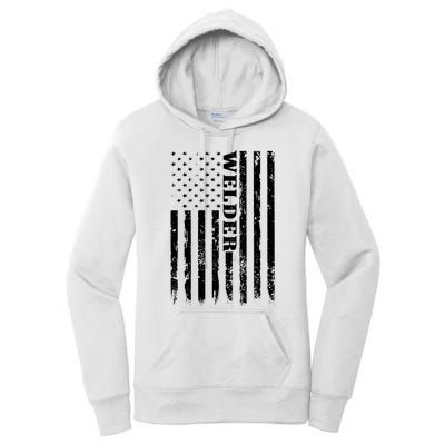 Welder Vintage USA American Flag Welding Women's Pullover Hoodie