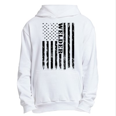 Welder Vintage USA American Flag Welding Urban Pullover Hoodie