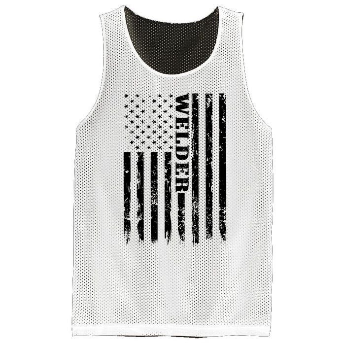 Welder Vintage USA American Flag Welding Mesh Reversible Basketball Jersey Tank