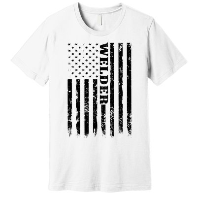 Welder Vintage USA American Flag Welding Premium T-Shirt