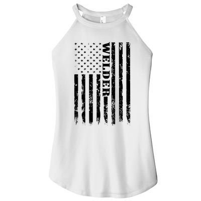 Welder Vintage USA American Flag Welding Women's Perfect Tri Rocker Tank