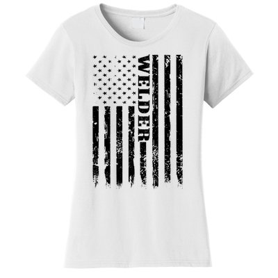 Welder Vintage USA American Flag Welding Women's T-Shirt