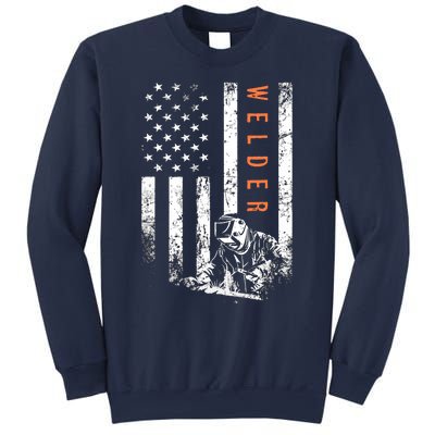 Welder Vintage USA American Flag Welding Sweatshirt