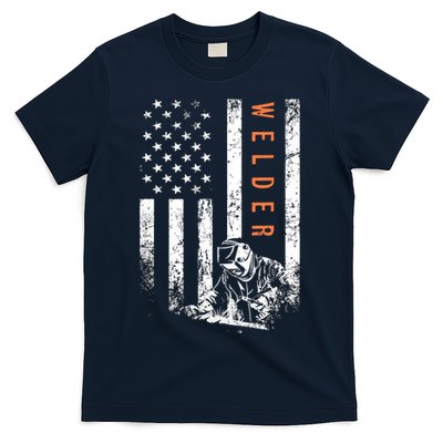 Welder Vintage USA American Flag Welding T-Shirt