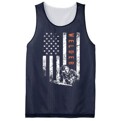 Welder Vintage USA American Flag Welding Mesh Reversible Basketball Jersey Tank