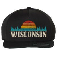 Wisconsin Vintage Usa America Souvenir Wool Snapback Cap