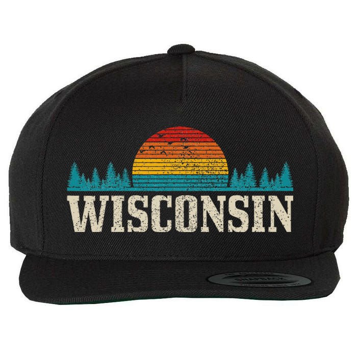 Wisconsin Vintage Usa America Souvenir Wool Snapback Cap