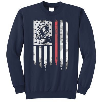 Welder Vintage USA American Flag Patriotic Welding Sweatshirt