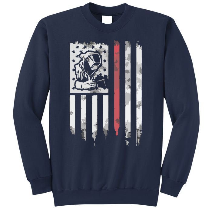 Welder Vintage USA American Flag Patriotic Welding Sweatshirt