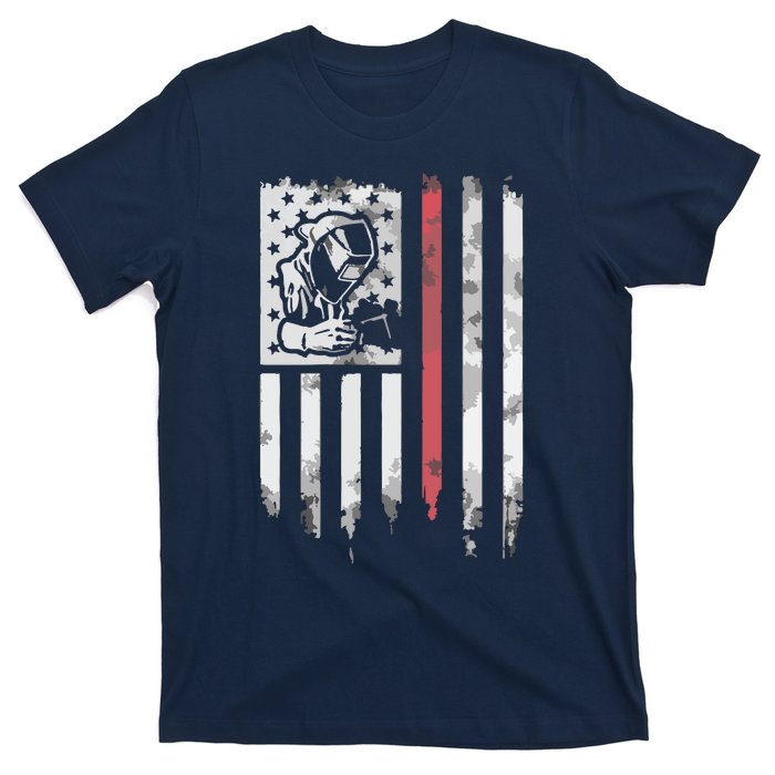 Welder Vintage USA American Flag Patriotic Welding T-Shirt