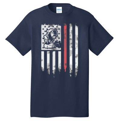 Welder Vintage USA American Flag Patriotic Welding Tall T-Shirt