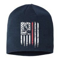 Welder Vintage USA American Flag Patriotic Welding Sustainable Beanie