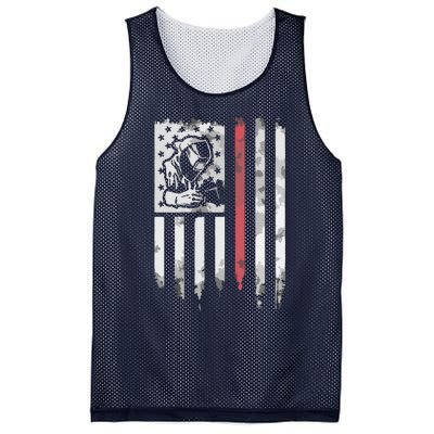 Welder Vintage USA American Flag Patriotic Welding Mesh Reversible Basketball Jersey Tank