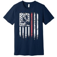 Welder Vintage USA American Flag Patriotic Welding Premium T-Shirt