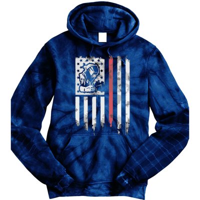 Welder Vintage USA American Flag Patriotic Welding Tie Dye Hoodie