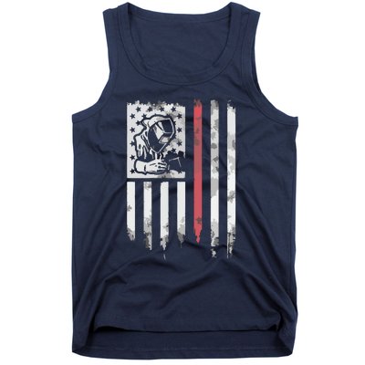 Welder Vintage USA American Flag Patriotic Welding Tank Top