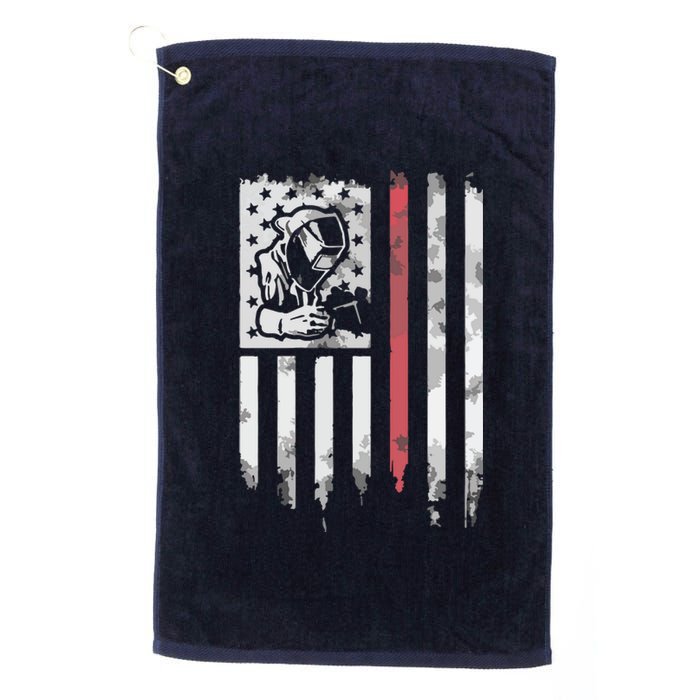 Welder Vintage USA American Flag Patriotic Welding Platinum Collection Golf Towel