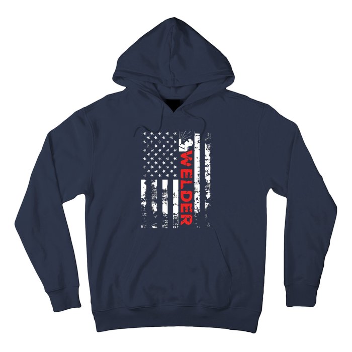 Welder Vintage USA American Flag Welding Hoodie