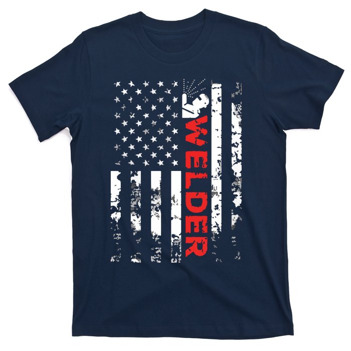 Welder Vintage USA American Flag Welding T-Shirt