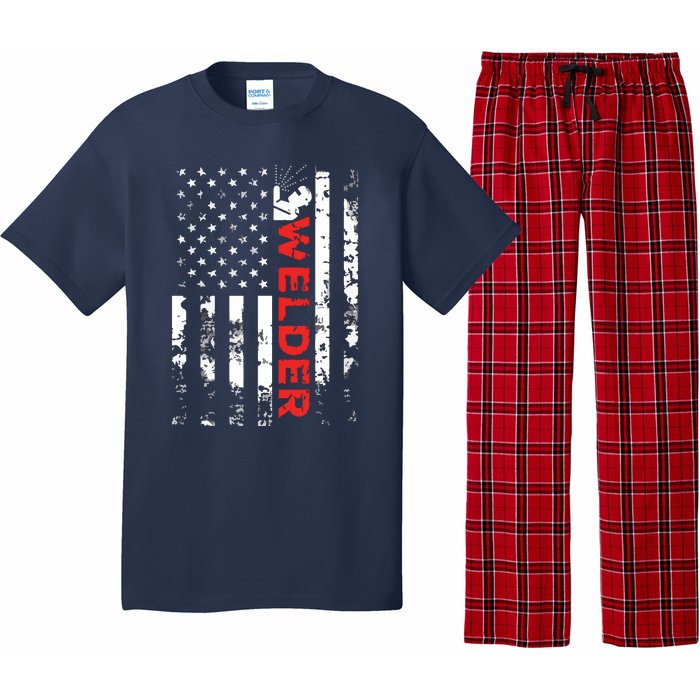 Welder Vintage USA American Flag Welding Pajama Set