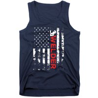 Welder Vintage USA American Flag Welding Tank Top