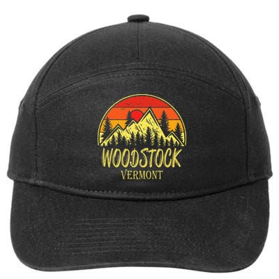 W.O.O.D.S.T.O.C.K Vermont Vt Mountains Hike Hiking Souvenir 7-Panel Snapback Hat