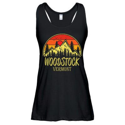 W.O.O.D.S.T.O.C.K Vermont Vt Mountains Hike Hiking Souvenir Ladies Essential Flowy Tank
