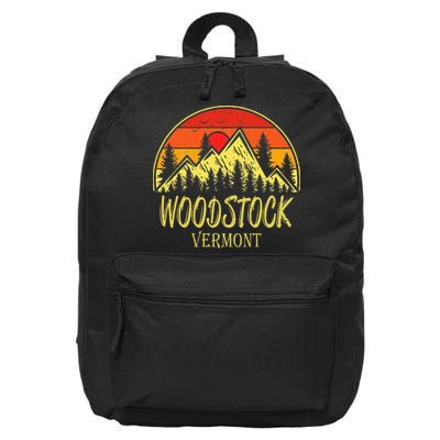W.O.O.D.S.T.O.C.K Vermont Vt Mountains Hike Hiking Souvenir 16 in Basic Backpack