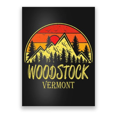W.O.O.D.S.T.O.C.K Vermont Vt Mountains Hike Hiking Souvenir Poster