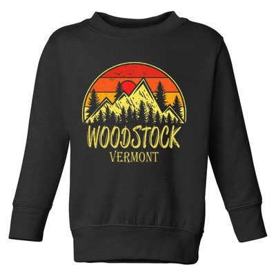W.O.O.D.S.T.O.C.K Vermont Vt Mountains Hike Hiking Souvenir Toddler Sweatshirt